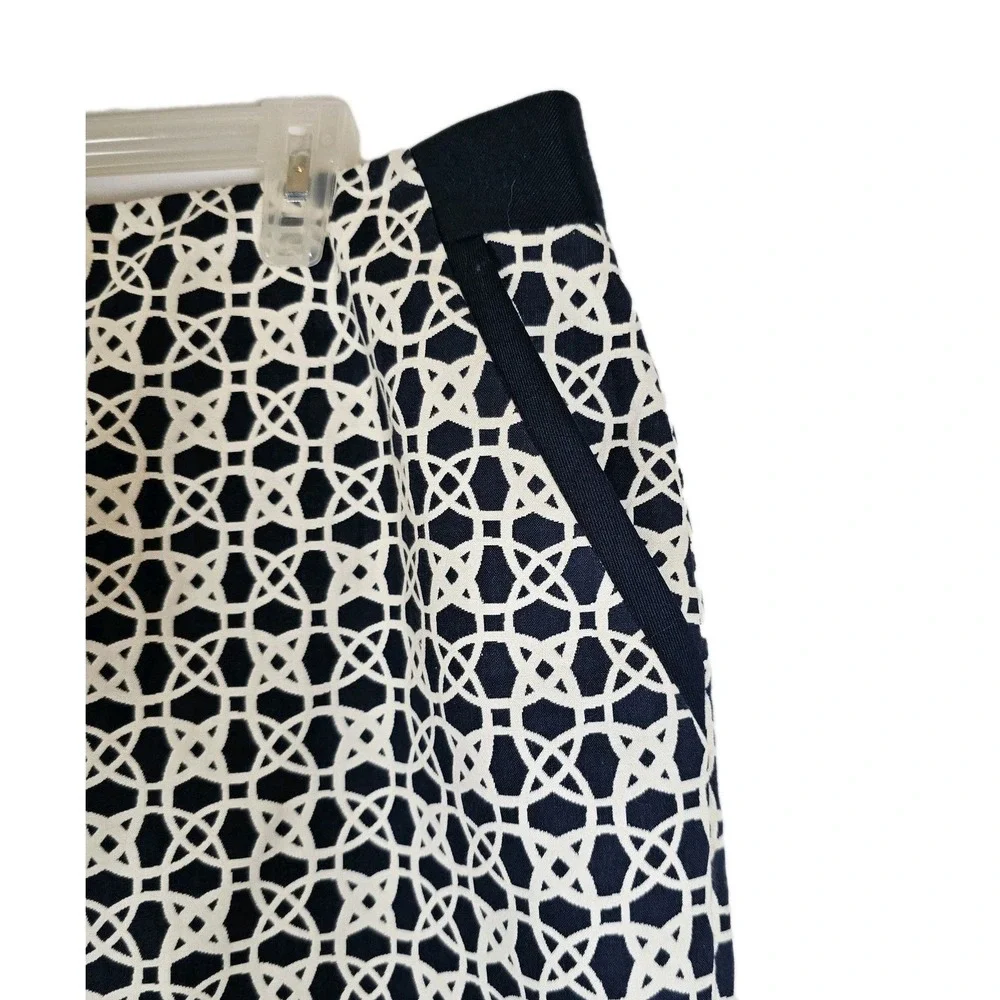 THE LIMITED Skirt Black & White Circles Cotton Womens Sz 14 Lined Pockets EUC